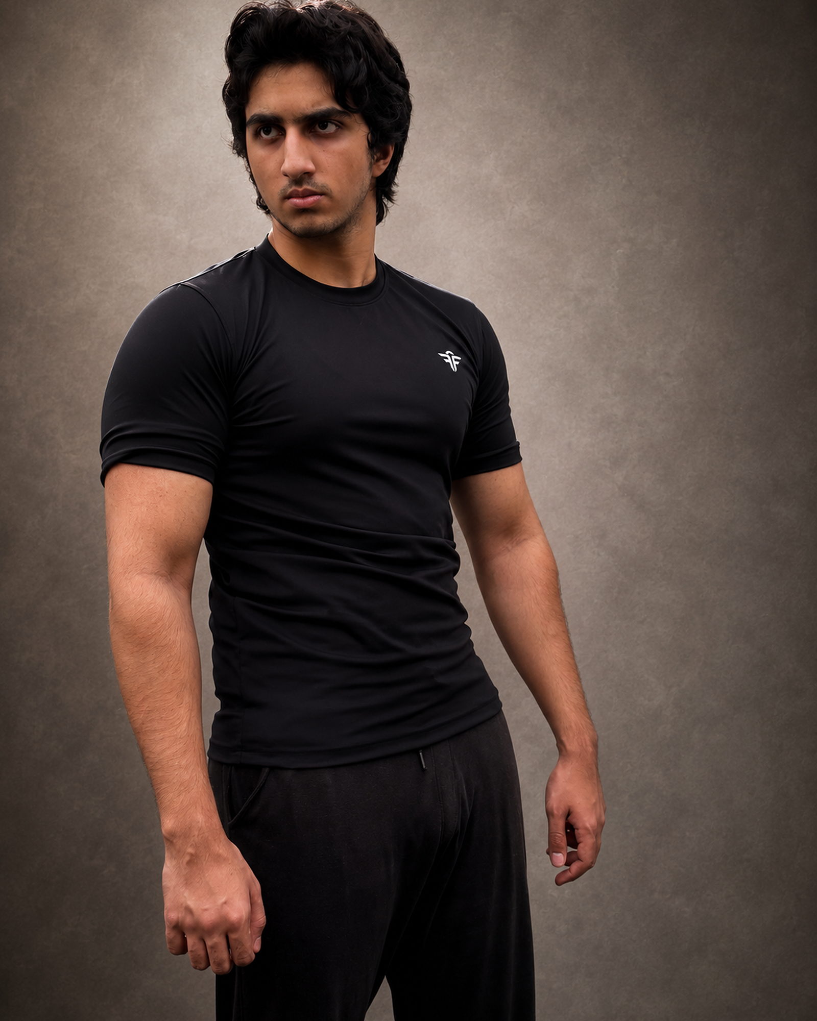 The Apex Tee — Black · Side